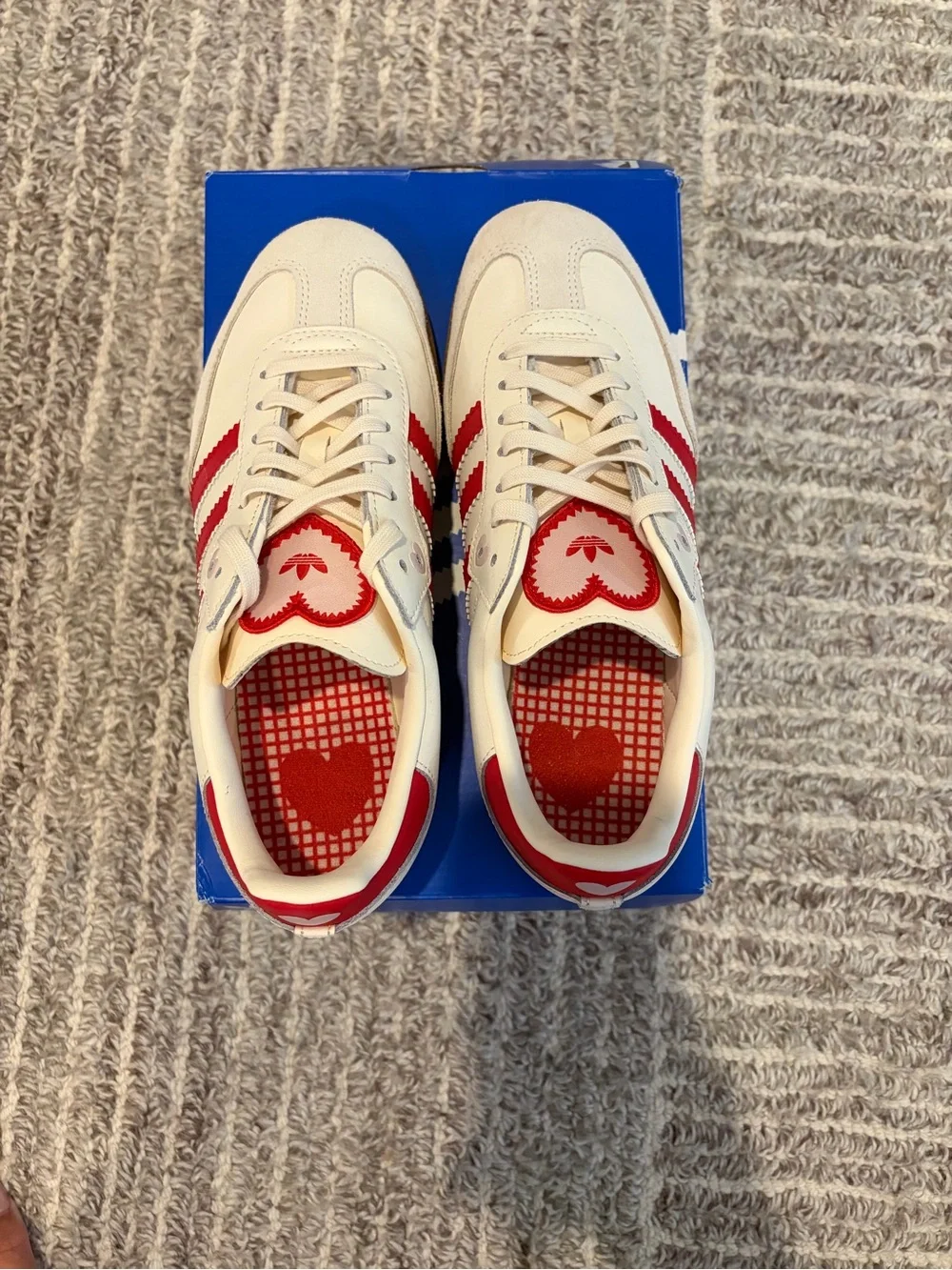 Adidas Kids Samba Heart Sneakers in White and Red
